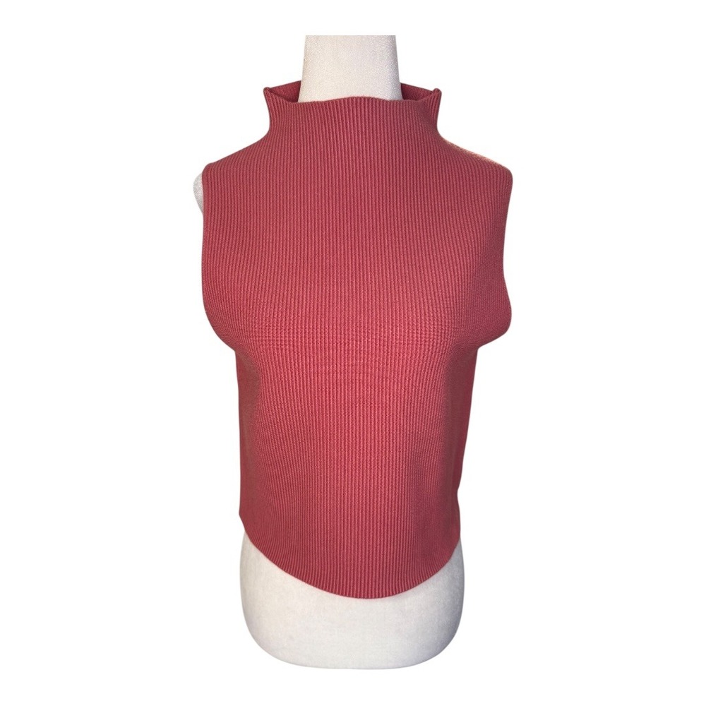 Abound Coral Ribbed Mock Neck Sleeveless Cropped‎ Sweater Top Women's XXL